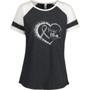 For My Brain Cancer Mom Enza Ladies Jersey Colorblock Tee