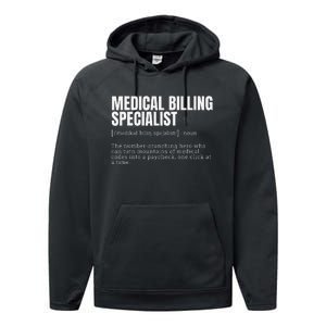 Funny Medical Billing Specialist Definition Performance Fleece Hoodie