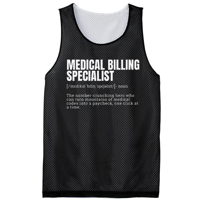 Funny Medical Billing Specialist Definition Mesh Reversible Basketball Jersey Tank