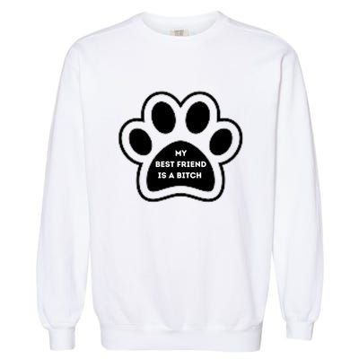 Funny My Best Friend Is A Bitch! Dog Lover Garment-Dyed Sweatshirt