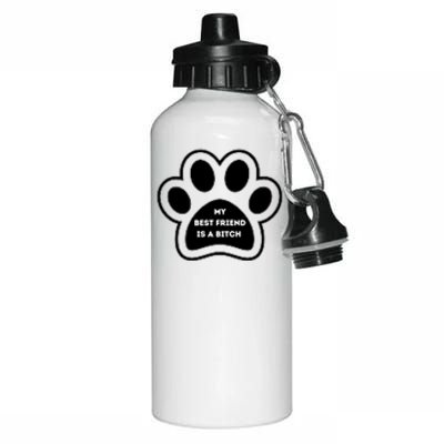 Funny My Best Friend Is A Bitch! Dog Lover Aluminum Water Bottle 