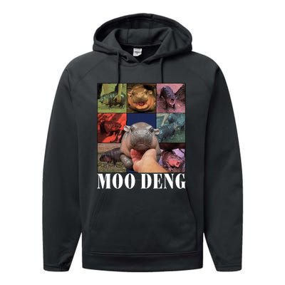 Funny Moodeng Baby Pygmy Hippo Cute Zoo For Family Performance Fleece Hoodie