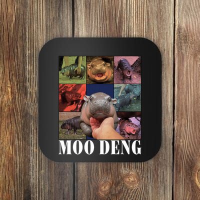 Funny Moodeng Baby Pygmy Hippo Cute Zoo For Family Coaster