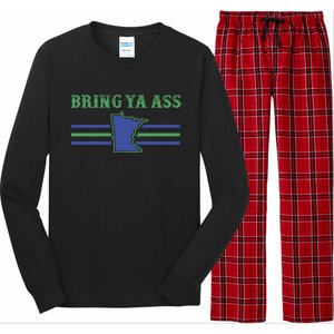 Funny Meme Bring Ya Ass Humor Gift Long Sleeve Pajama Set