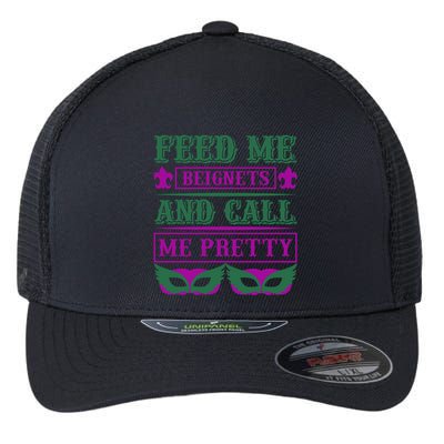Feed Me Beignets And Call Me Pretty Flexfit Unipanel Trucker Cap