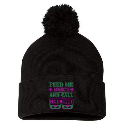 Feed Me Beignets And Call Me Pretty Pom Pom 12in Knit Beanie