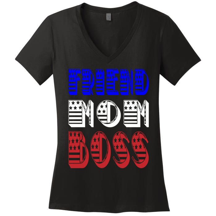 Friend Mom Boss Women's V-Neck T-Shirt