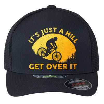 Funny Mountain Biking Art For Women Trail Mountain Bike Flexfit Unipanel Trucker Cap