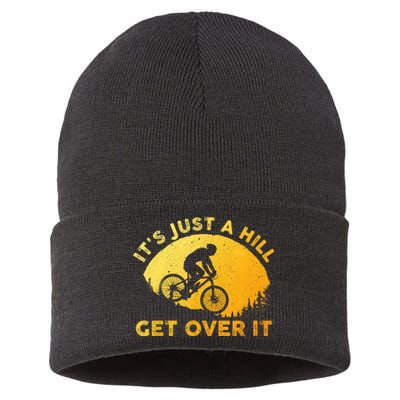 Funny Mountain Biking Art For Women Trail Mountain Bike Sustainable Knit Beanie