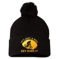 Funny Mountain Biking Art For Women Trail Mountain Bike Pom Pom 12in Knit Beanie