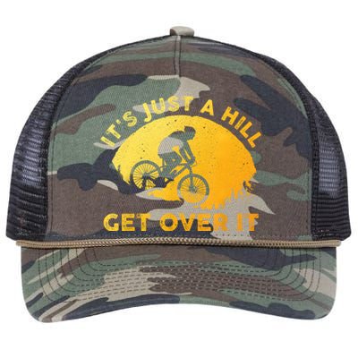 Funny Mountain Biking Art For Women Trail Mountain Bike Retro Rope Trucker Hat Cap