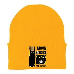 Full Moon Black Cat Transformation Knit Cap Winter Beanie