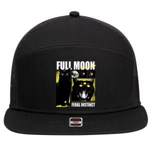 Full Moon Black Cat Transformation 7 Panel Mesh Trucker Snapback Hat