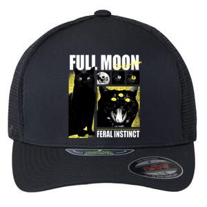 Full Moon Black Cat Transformation Flexfit Unipanel Trucker Cap