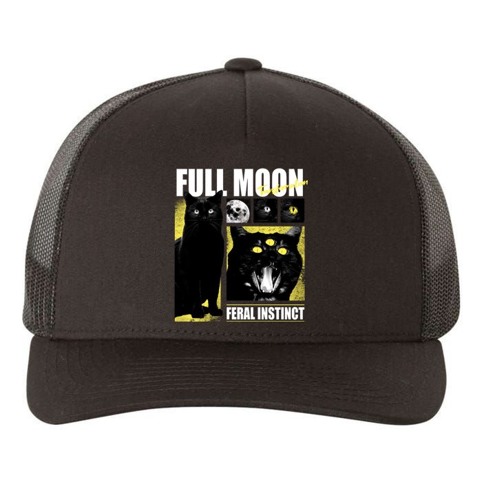 Full Moon Black Cat Transformation Yupoong Adult 5-Panel Trucker Hat