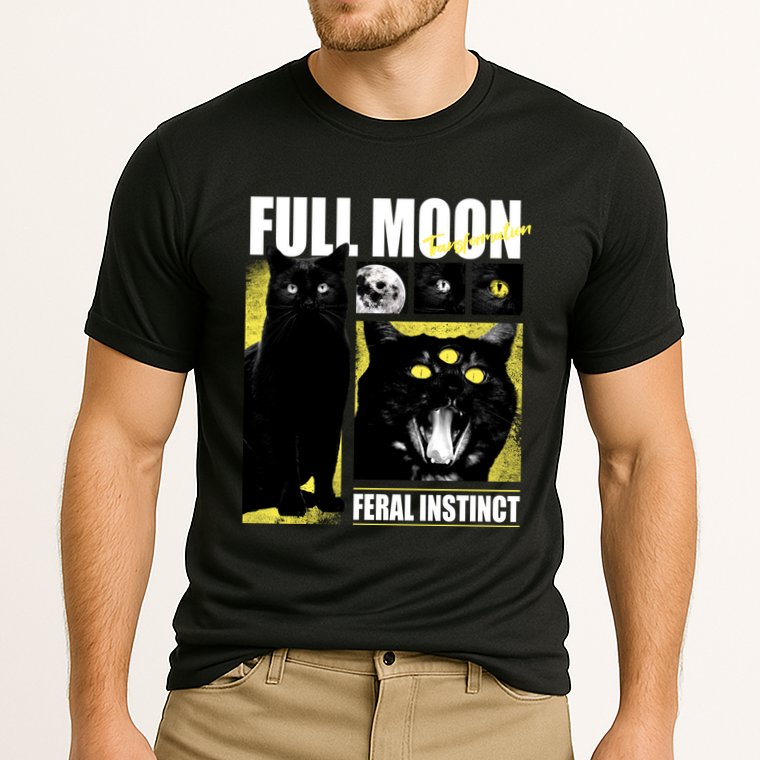Full Moon Black Cat Transformation Performance Shirt