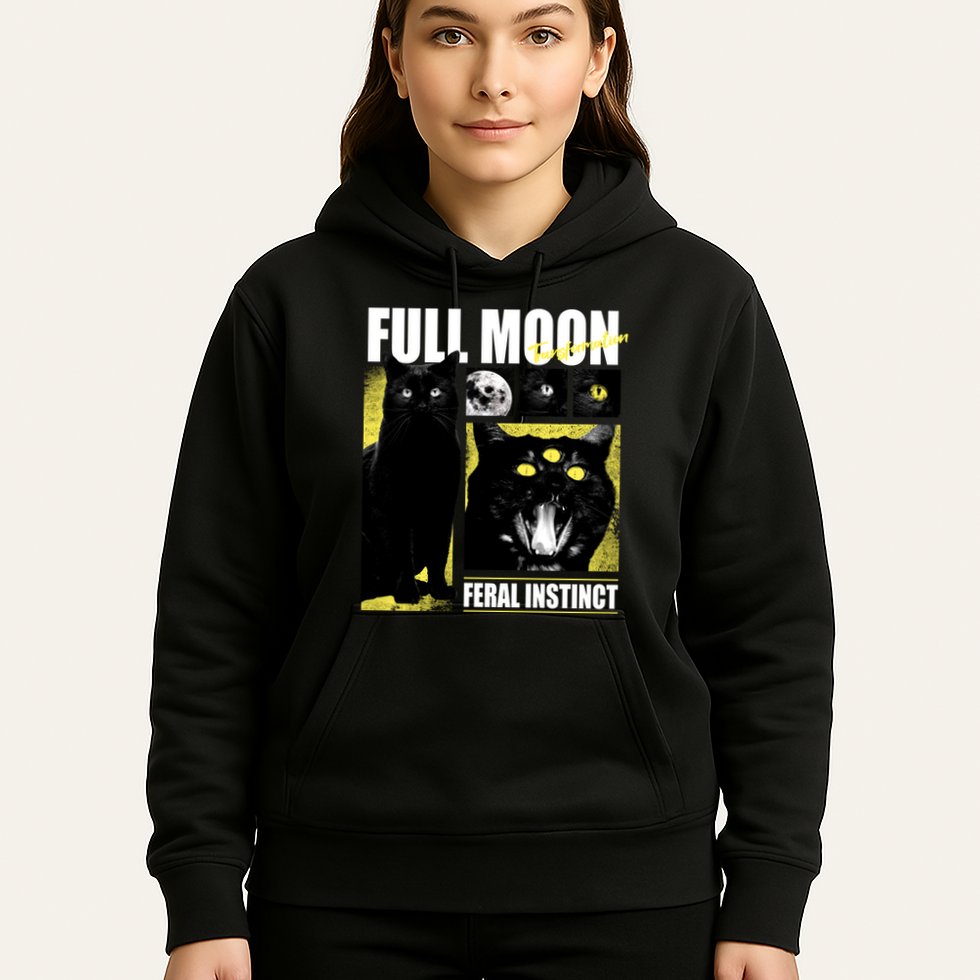 Full Moon Black Cat Transformation Hoodie