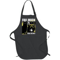 Full Moon Black Cat Transformation Full-Length Apron With Pockets