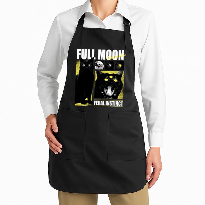 Full Moon Black Cat Transformation Apron