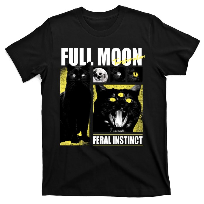 Full Moon Black Cat Transformation T-Shirt