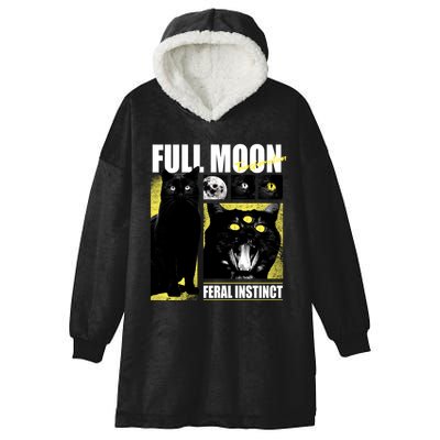 Full Moon Black Cat Transformation Hooded Wearable Blanket