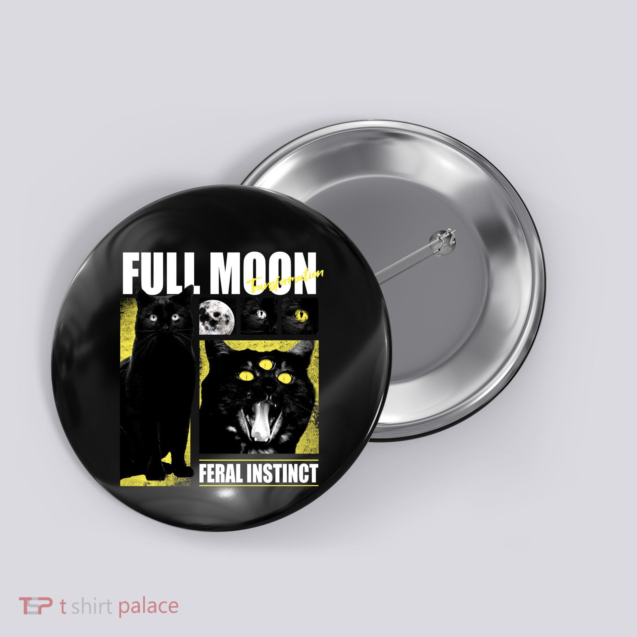 Full Moon Black Cat Transformation Button