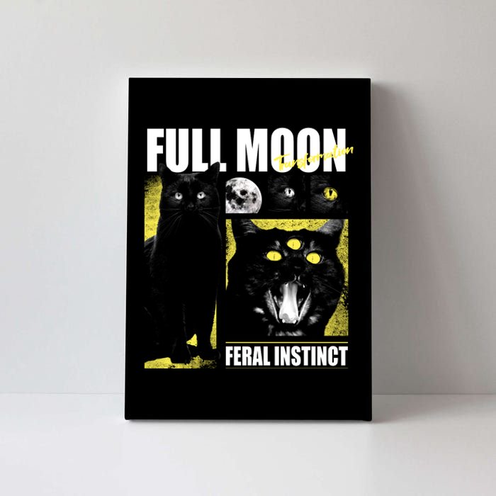 Full Moon Black Cat Transformation Canvas