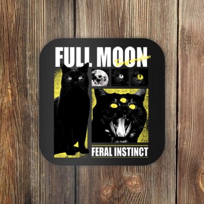 Full Moon Black Cat Transformation Coaster