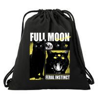 Full Moon Black Cat Transformation Drawstring Bag