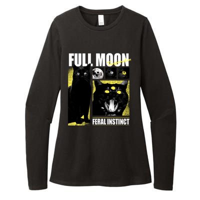 Full Moon Black Cat Transformation Womens CVC Long Sleeve Shirt