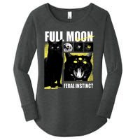 Full Moon Black Cat Transformation Women's Perfect Tri Tunic Long Sleeve Shirt