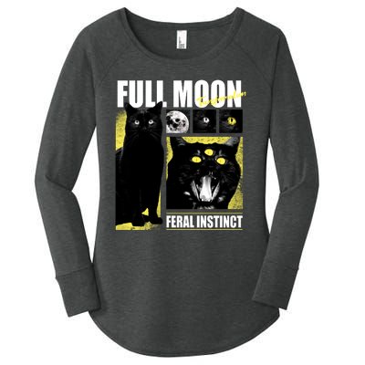 Full Moon Black Cat Transformation Women's Perfect Tri Tunic Long Sleeve Shirt