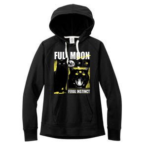 Full Moon Black Cat Transformation Women's Fleece Hoodie