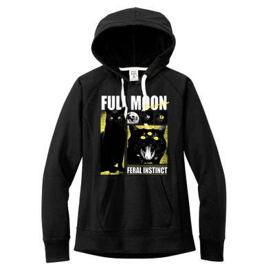 Full Moon Black Cat Transformation Women's Fleece Hoodie