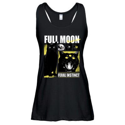 Full Moon Black Cat Transformation Ladies Essential Flowy Tank