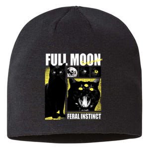 Full Moon Black Cat Transformation Sustainable Beanie