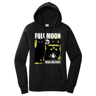 Full Moon Black Cat Transformation Women's Pullover Hoodie