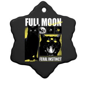 Full Moon Black Cat Transformation Ceramic Star Ornament