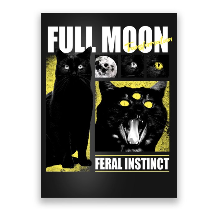 Full Moon Black Cat Transformation Poster