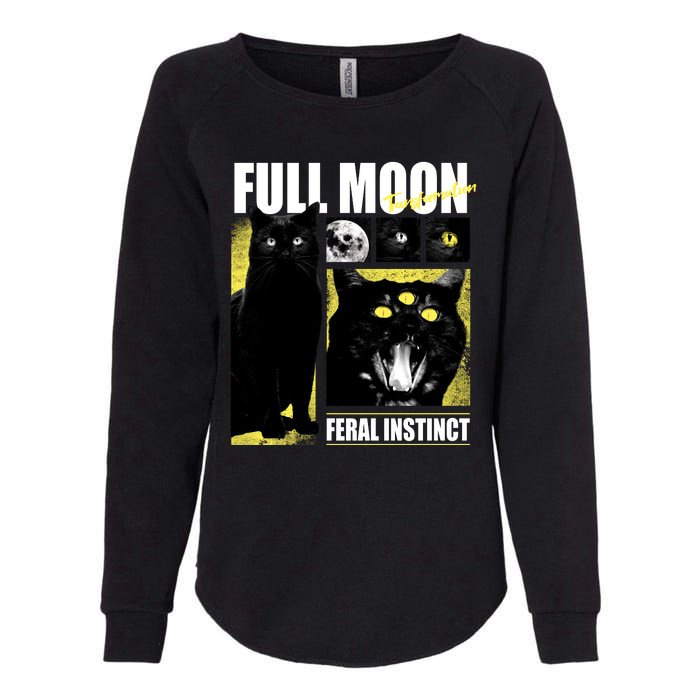 Full Moon Black Cat Transformation Womens California Wash Sweatshirt