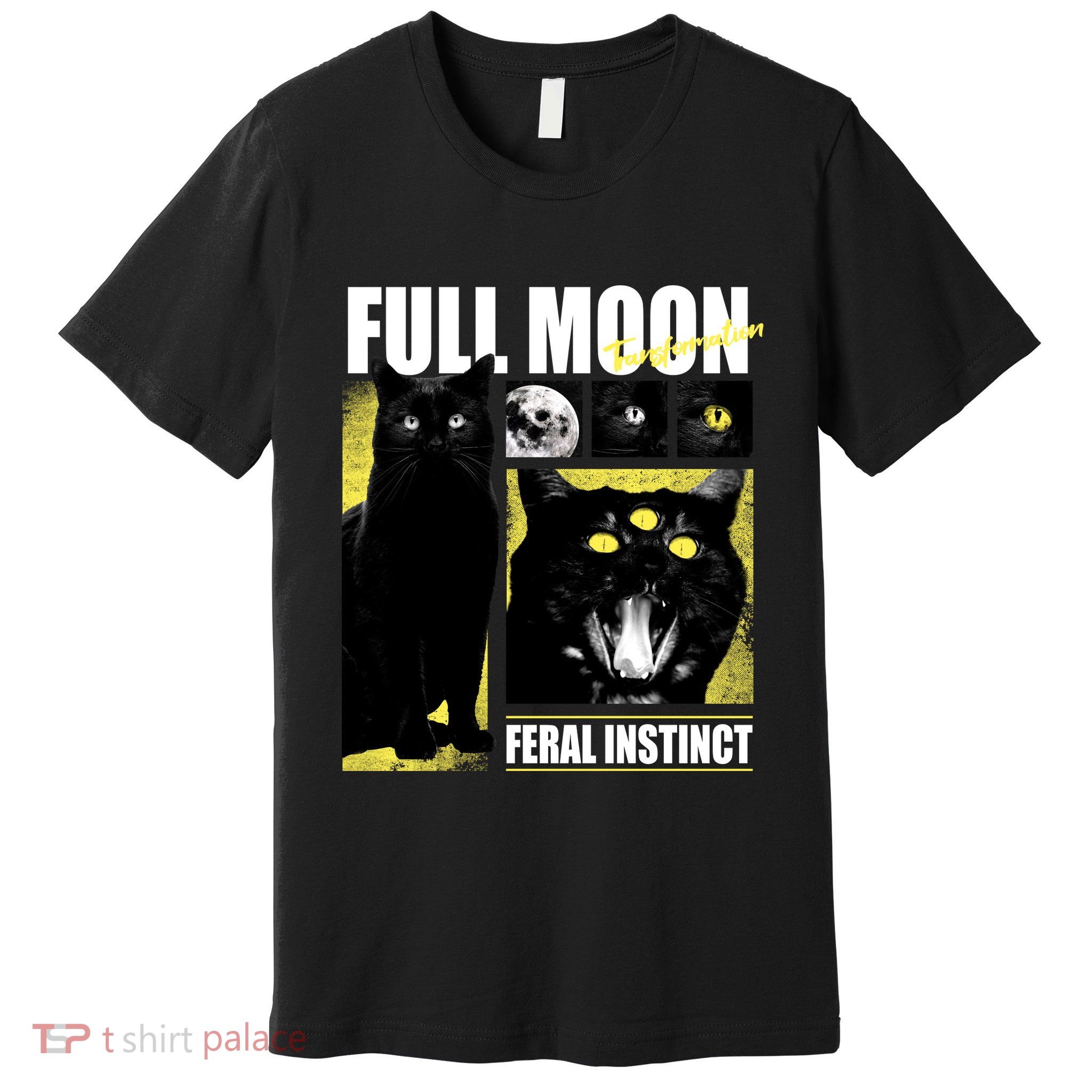 Full Moon Black Cat Transformation Premium T-Shirt
