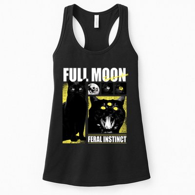 Full Moon Black Cat Transformation Womens Tank Top