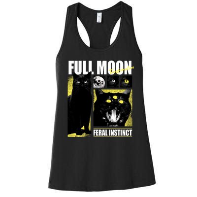 Full Moon Black Cat Transformation Women's Racerback Tank