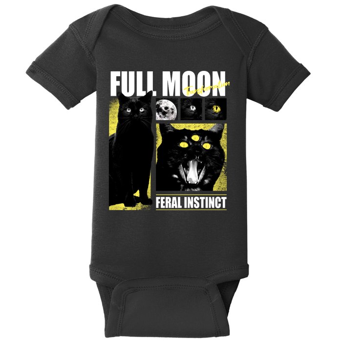 Full Moon Black Cat Transformation Baby Bodysuit