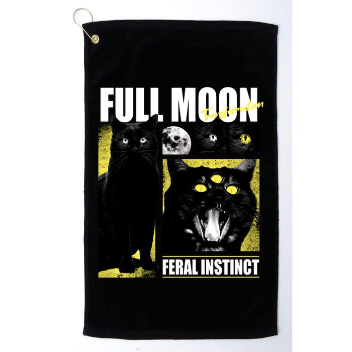 Full Moon Black Cat Transformation Golf Towel