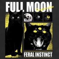 Full Moon Black Cat Transformation Golf Towel