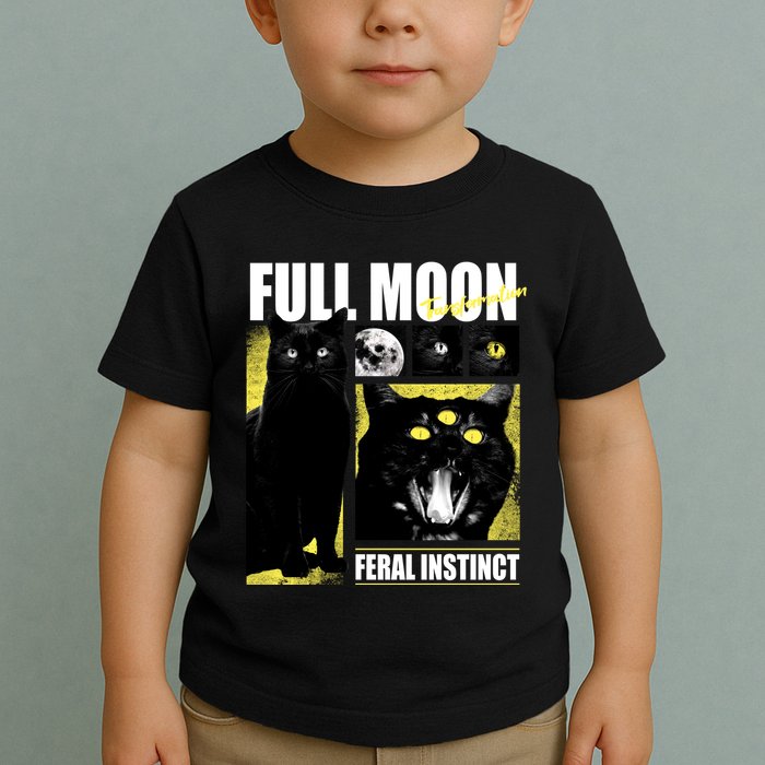 Full Moon Black Cat Transformation Toddler T-Shirt