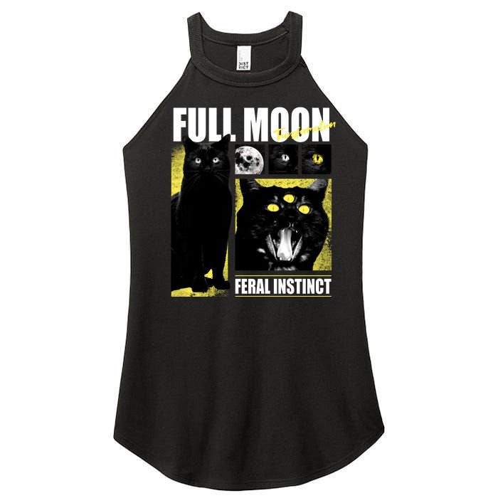 Full Moon Black Cat Transformation Women's Perfect Tri Rocker Tank