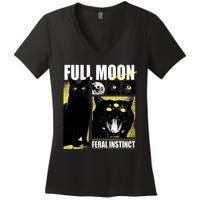 Full Moon Black Cat Transformation Women's V-Neck T-Shirt