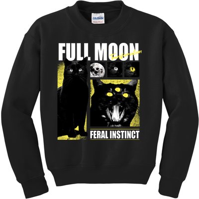 Full Moon Black Cat Transformation Kids Sweatshirt